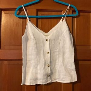 XS Linen Button Tank H&M